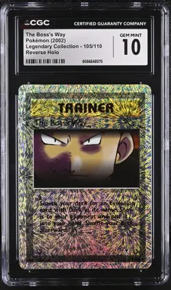 CGC 10 The Boss's Way Legendary (Collection) 105/110 Reverse Holo Pokemon Card - Image 1
