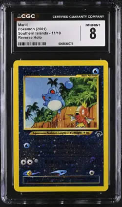 CGC 8 Marill 2001 Southern Islands 11/18 Reverse Holo Pokemon Card - Image 1
