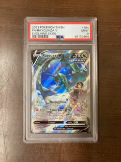 PSA 9 MINT Rayquaza V 194/203 Evolving Skies Alternate Art Graded Pokemon Card - Image 1