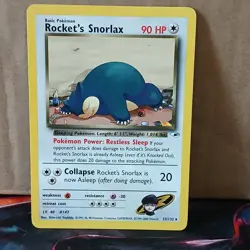 Pokemon TCG Rockets Snorlax 33/132 Gym Heroes Unlimited Card LP+ - Image 1