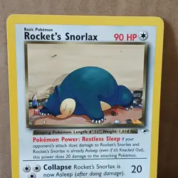 Pokemon TCG Rockets Snorlax 33/132 Gym Heroes Unlimited Card LP+ - Image 2