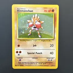 Pokemon TCG 1999 Base Set Hitmonchan 7/102 Holo Rare Unlimited - Card D - Image 1