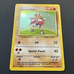 Pokemon TCG 1999 Base Set Hitmonchan 7/102 Holo Rare Unlimited - Card D - Image 2