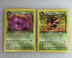 Pokemon Team Rocket 1st Edition Base Set Cards Dark Muk 41 & Dark Gloom 36 LP - Image 1