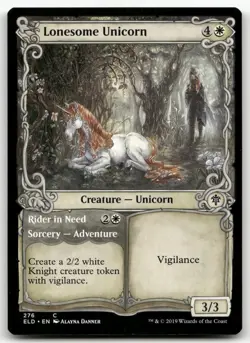 Lonesome Unicorn (Showcase) #276 (NM) Throne of Eldraine ELD Magic MTG - Image 1