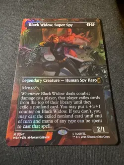 Black Widow, Super Spy Borderless (0347) Foil MTG Marvel Super Heroes - Image 1