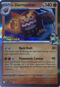 N's Darmanitan (Prerelease) 181 Holo P Scarlet & Violet Promo Pokemon NM - Image 1