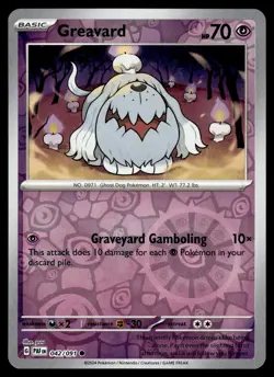 GREAVARD - 042/091 Common Paldean Fates Pokemon Reverse Holo NM - Image 1