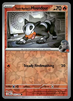 TEAM ROCKET'S HOUNDOUR - 037/182 Common Destined Rivals Pokemon Reverse Holo NM - Image 1