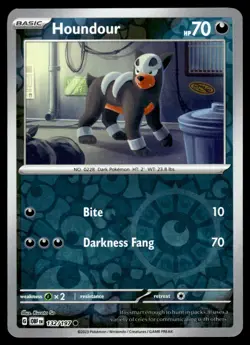 HOUNDOUR [FOIL] - 132/197 - OBSIDIAN FLAMES OBF POKEMON SV REVERSE - NM - Image 1