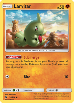 Larvitar 114/214 Common Lost Thunder Pokemon Near Mint - Image 1