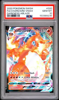 POKEMON CHARIZARD VMAX 020/189 DARKNESS ABLAZE 2020 PSA 10 - Image 1