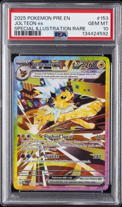 2025 POKEMON PRE EN-PRISMATIC EVOLUTIONS #153 JOLTEON EX PSA 10 - Image 1
