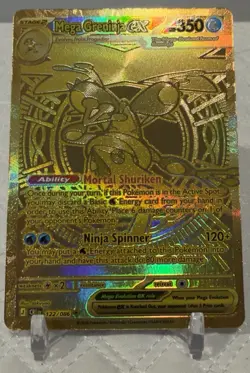2026 Pokemon Chaos Rising Ultra Rare Gold Mega Greninja EX 122/086 - Image 1