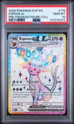 2025 Pokemon Black Star Promo Espeon EX Pre Premium Figure Coll PSA 10 #175 - Image 1