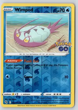 Wimpod 025/078 Common Pokemon GO Reverse Holo Near Mint - Image 1
