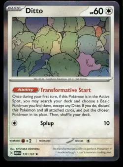 Ditto 132/165 R 151 Pokemon Holo NM - Image 1