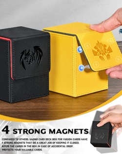 Card Deck Box for Yugioh MTG, 100+ Deck Case with 2 Dividers, PU Leather Storage - Image 5