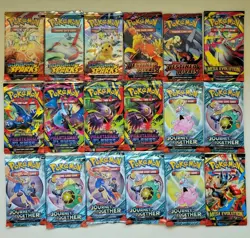 Pokemon TCG 18 Individual Booster Packs SEALED, Mix Of Series - Image 1