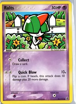 Ralts 81/113 Common Delta Species Pokemon Moderately Played - Image 1