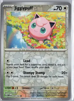 Jigglypuff 039/165 Common 151 Pokemon Reverse Holo Lightly Played - Image 1