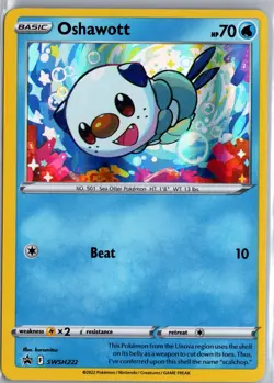 Oshawott SWSH222 Holo Promo Sword & Shield Promo Pokemon Holo Lightly Played - Image 1