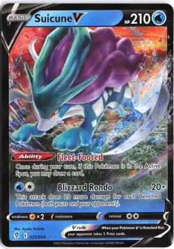 Suicune V 031/203 Holo V Rare Evolving Skies Pokemon NM - Image 1
