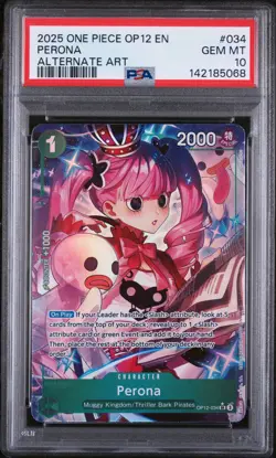 PERONA 2025 ONE PIECE OP12-LEGACY OF THE MASTER #034 PSA 10 - Image 1