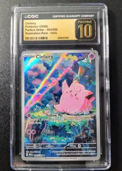 Pokemon CGC Pristine 10 Perfect Order Clefairy Illustration Rare Holo 094/088 - Image 1