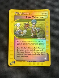 Pokemon TCG Town Volunteers Aquapolis Card 136/147 Reverse Holo LP - Image 1