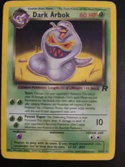 Dark Arbok - 19/82 - Pokemon Team Rocket Unlimited Rare Card WOTC MP/Crease - Image 1