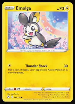 Emolga 047 159 C Crown Zenith Pokemon Near Mint - Image 1
