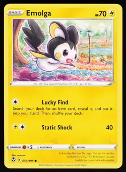 Emolga 054 195 C Silver Tempest Pokemon Near Mint - Image 1