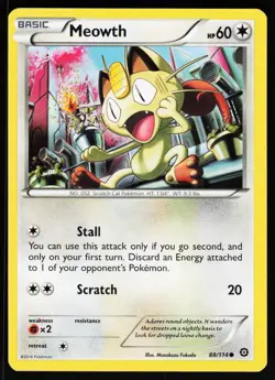 Meowth 88 114 C Steam Siege Pokemon Lightly Played - Image 1