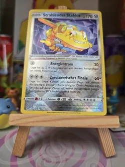 Strahlendes Stahlos Pokemon Karte 124/196 Verlorener Ursprung Near Mint Deutsch - Image 4