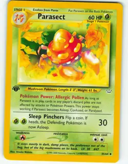 Parasect - 1st Edition - 35/64 Neo Revelation - Pokemon TCG - 2001 - Image 1
