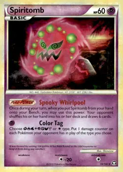 Spiritomb 10/102 Holo Rare HGSS Triumphant Pokemon Lightly Played - Image 1