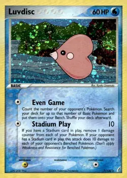 Luvdisc 7/100 Holo Rare Crystal Guardians Pokemon Lightly Played - Image 1