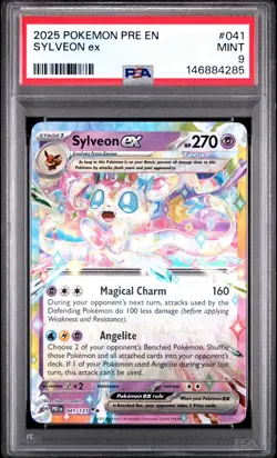 2025 POKEMON PRE EN-PRISMATIC EVOLUTIONS #041 SYLVEON EX PSA 9 - Image 1