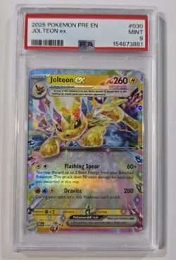 2025 Pokemon Jolteon EX Prismatic Evolutions Holo 30/131 PSA 9 - Image 1