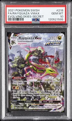 2021 POKEMON SWORD & SHIELD EVOLVING SKIES SECRET FULL ART/RAYQUAZA VMAX PSA 10 - Image 1