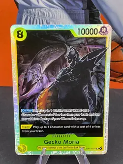 Gecko Moria OP14-104 SR Super Rare The Azure Sea’s Seven English One Piece TCG - Image 1