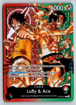 LUFFY & ACE ST30-001 STARTER DECK EX: LUFFY & ACE ONE PIECE FOIL NM - Image 1