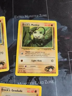 Brock's Gym Heroes 3 Card Lot Mankey, Rhyhorn, Geodude Pokemon - Image 4