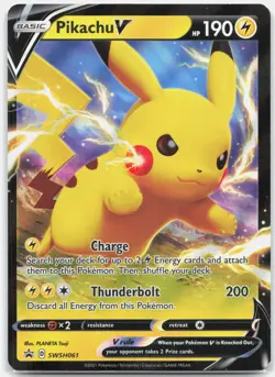 Pikachu V - Promo SWSH: Sword & Shield Promo Cards SWSD Lightning Holo SWSH061 2 - Image 1