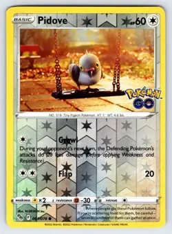 Pidove 061/078 2022 Pokemon GO Pokemon Card TCG Reverse Holo Common - VLP - Image 1