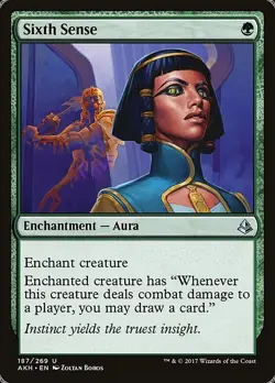 Sixth Sense 2x FOIL AKH MTG Amonkhet Uncommon MINT green - Image 1