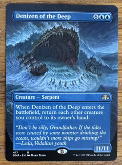 MTG Dominaria Remastered, Denizen of the Deep - Borderless - Image 1