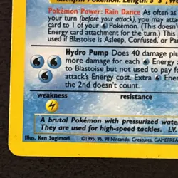 Blastoise 2/102 Base Set Pokemon TCG Holo Foil Rare Vintage Card Played MP- - Image 5