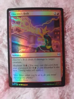 MTG Electro's Bolt FOIL Marvel's Spider-Man Magic the Gathering #77 - Image 1